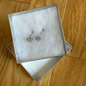 Elegant Silver Crown Earrings -  2 pairs available